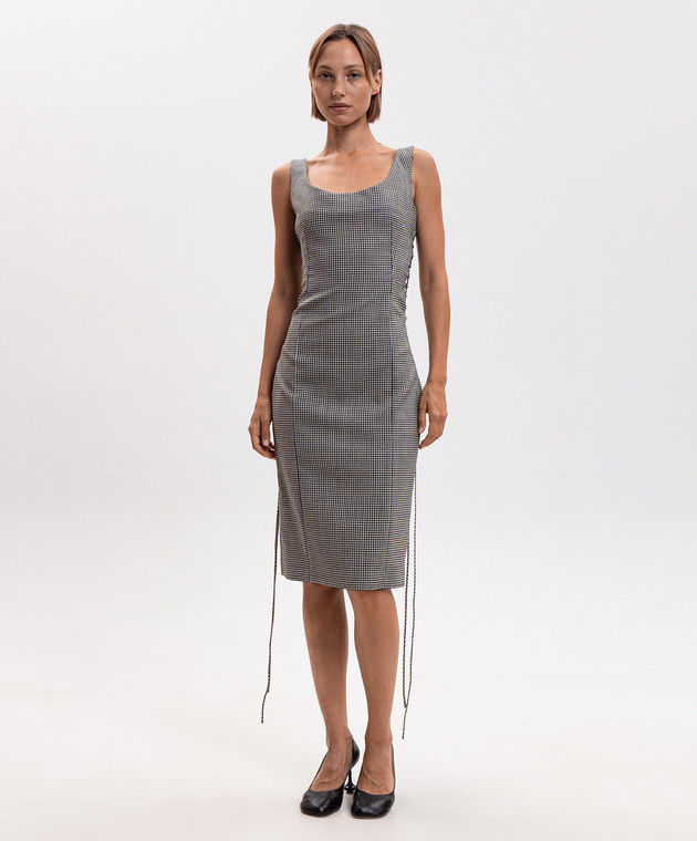 Alexander McQueen Платье из шерсти в клеточку A0004BQJAGD изображение 3