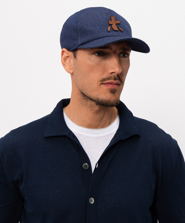 Premiata Синяя кепка с нашивкой эмблемы BALL30 изображение 2