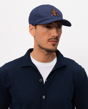 Premiata Синя кепка з нашивкою емблеми BALL30