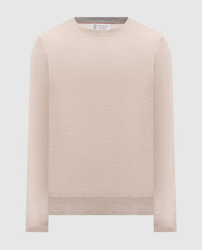 Brunello Cucinelli Джемпер бежевый из шерсти и кашемира M2400100