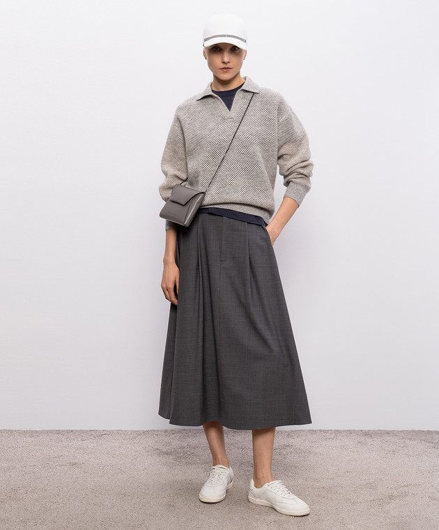 Brunello Cucinelli Синяя футболка с цепочкой MPT81BI100 изображение 2