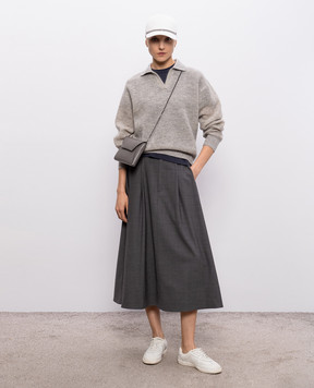 Brunello Cucinelli Синяя футболка с цепочкой MPT81BI100