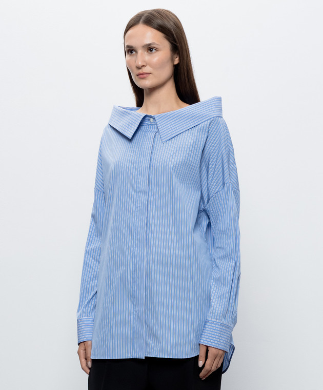 Balenciaga Блакитна сорочка в смужку A009OOTUM28 зображення 3