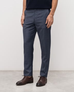 Canali Штани синього кольору з вовни AA02524U91675