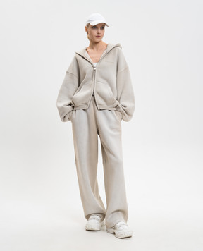 Alexander Wang Бежева утеплена спортивна куртка з логотипом UCC1262300