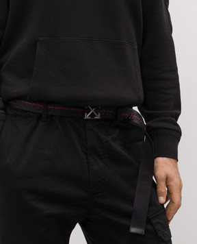 Off-White Чорний ремінь з логотипом OMRB14BC99FAB002