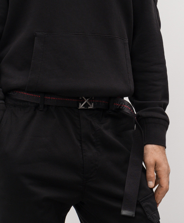 Off-White Чорний ремінь з логотипом OMRB14BC99FAB002 зображення 2