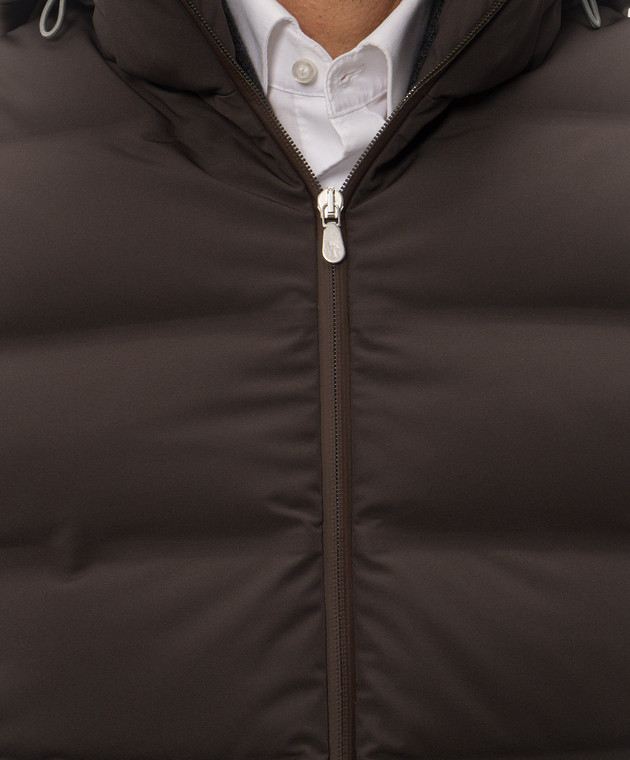 Brunello Cucinelli Коричневий пуховий жилет MV4061605 зображення 5