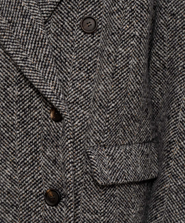 Brunello Cucinelli Серое двубортное пальто с шерстью MG5709954 изображение 5