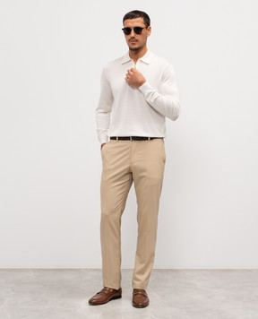 Stefano Ricci Біле поло із шовку з логотипом K616215P30F26101