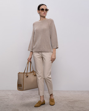 Peserico Бежевый джемпер с пайетками A99099F079312A