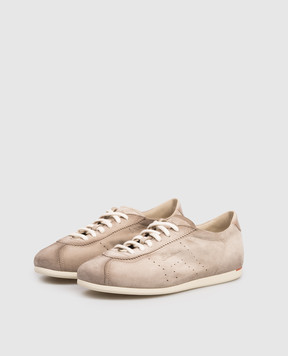 Santoni Бежеві замшеві кросівки з перфорацією WBYR61449TIRTTNY