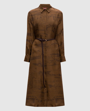 Max Mara Коричнева сукня-сорочка TSNOB із шовку MSTSNOB