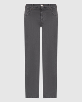 Stefano Ricci Сірі джинси з монограмою логотипа MFT61B3160TR101K