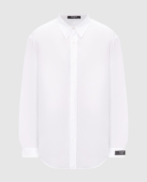 Balmain Білий сорочка з нашивкою логотипа HH1HS555CG72
