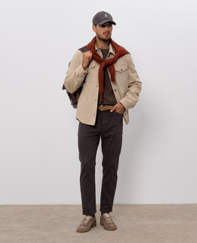 Brunello Cucinelli Коричневые джинсы с патчем M277PO2090