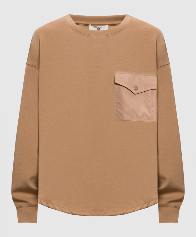 Twinset Коричневий світшот з кишенею 262LI2LBB