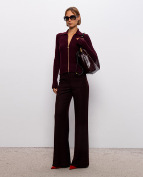 Victoria Beckham Бордовый кардиган из шерсти и кашемира 1326KJU007313A
