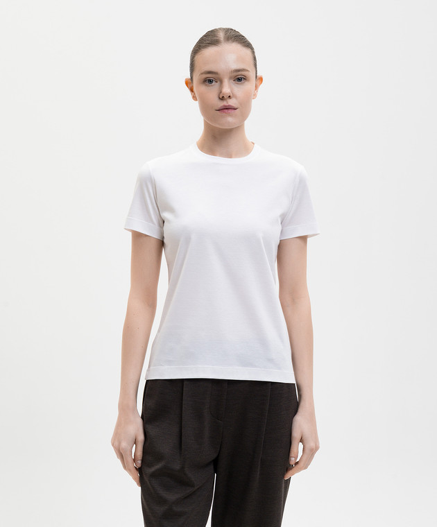 Marco Pescarolo Белая футболка из хлопка AMATAD53Y00 изображение 3