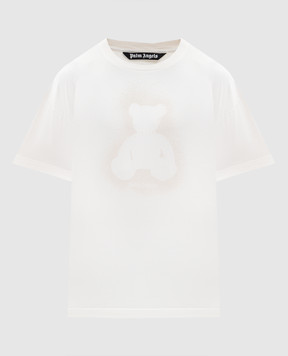 Palm Angels Футболка Spray Bear цвета айвори PMAA109S26JER001