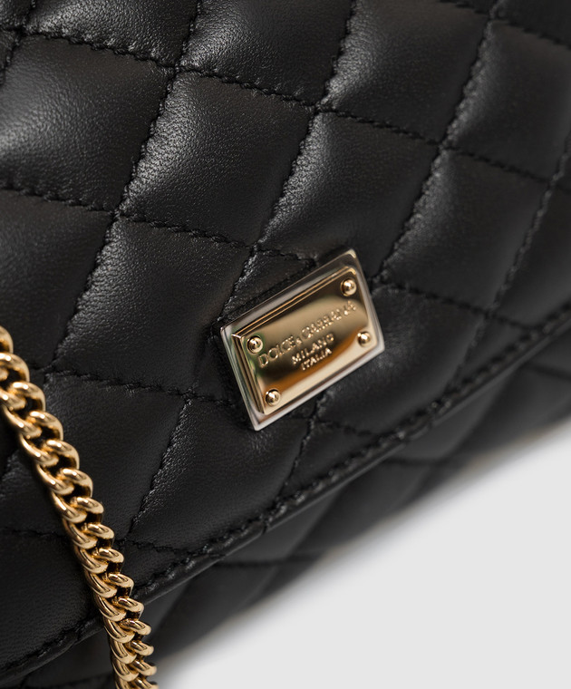 Dolce&Gabbana Дитяча чорна шкіряна сумка Sicily EB0003A3L70 зображення 4