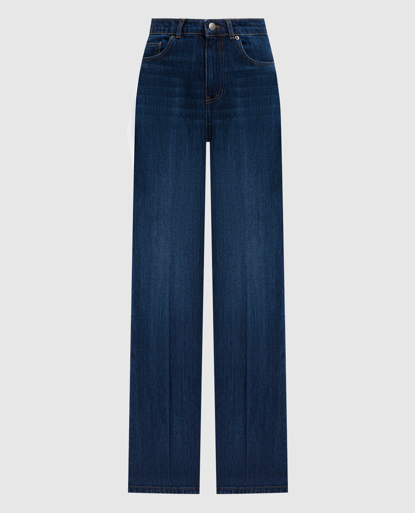 

Синие джинсы с эффектом потертости, Синий, Прямые джинсы