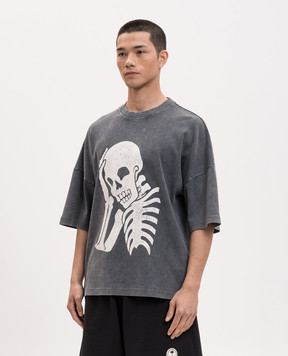 Palm Angels Серая футболка Skull PMAA10DS26JER007