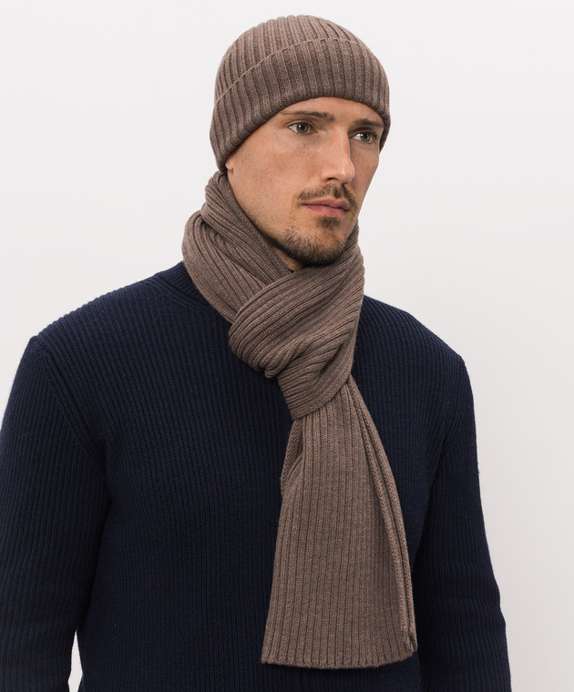 Cashmere&Whiskey Коричневая шапка с шерстью 201 изображение 2