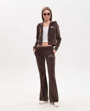 Sporty & Rich Коричневая велюровая спортивная куртка Juicy CA046716689BR03