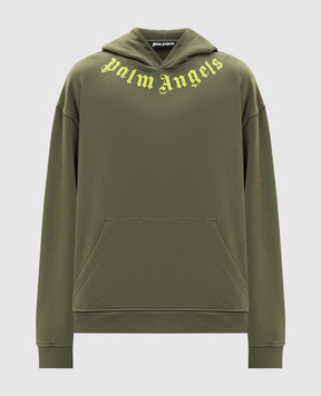 Palm Angels Худі кольору хакі з принтом логотипа PMBB17DS26FLE007