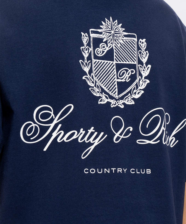 Sporty & Rich Синя футболка Club Script TO11985274BL106 зображення 5