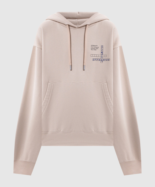 Off-White Бежево худи с брендовым принтом 29E00752T