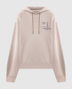 Off-White Бежево худи с брендовым принтом 29E00752T