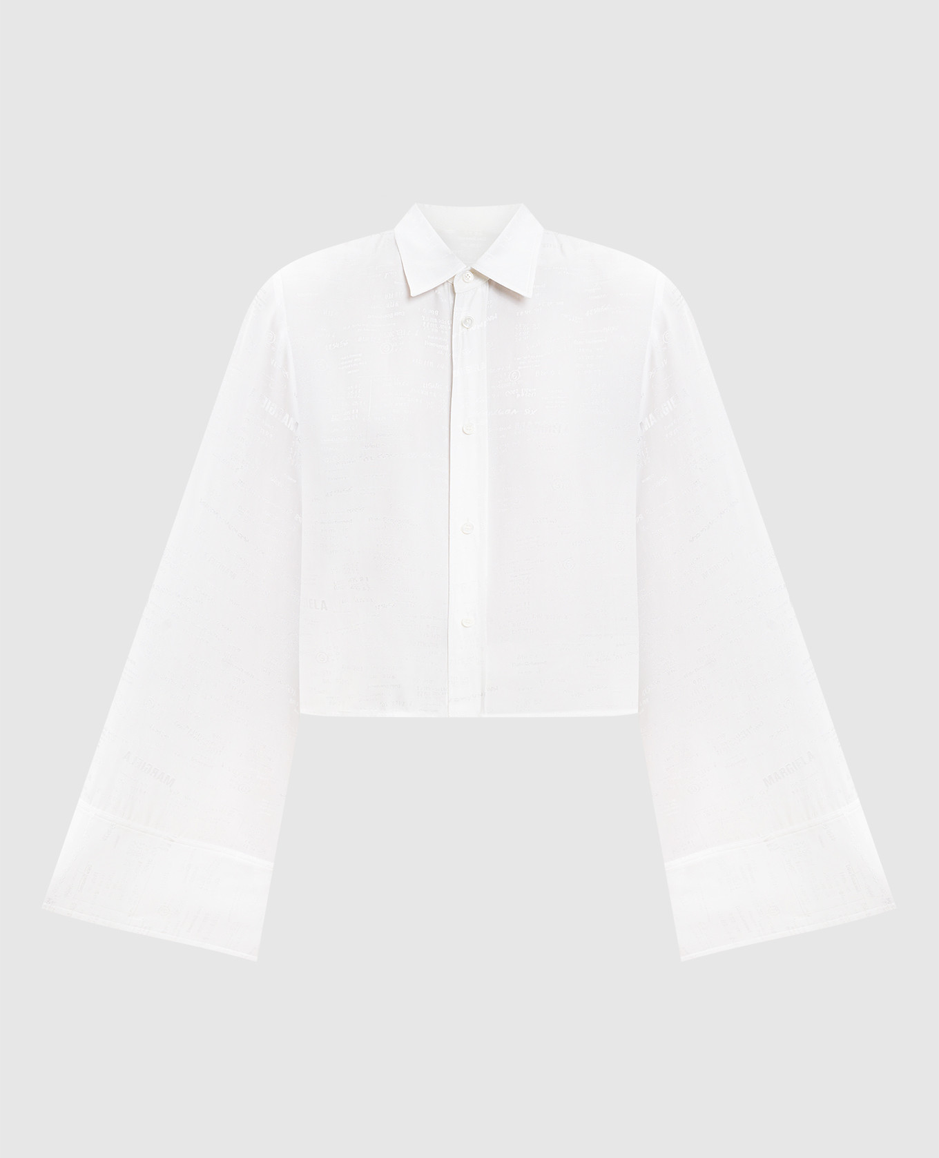 Белая укороченная блузка в узоре