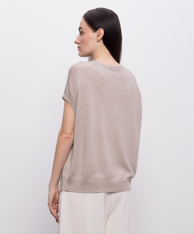 BOBOUTIC Бежевий топ із шовку та кашеміру 5081 зображення 4