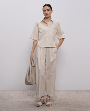 Peserico Бежева сорочка з ланцюжком моніль A0685001979