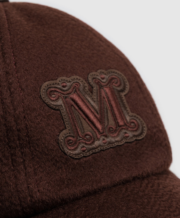 Max Mara Коричнева кепка ORDINE з кашеміру MXAORDINE зображення 4