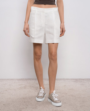 Brunello Cucinelli Белые шорты из льна с цепочкой MH527P8923