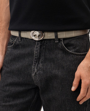 Stefano Ricci Ремень цвета хаки из кожи крокодила N381CSC544P