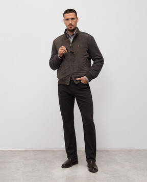 Canali Коричневая комбинированная куртка LE00145O70477