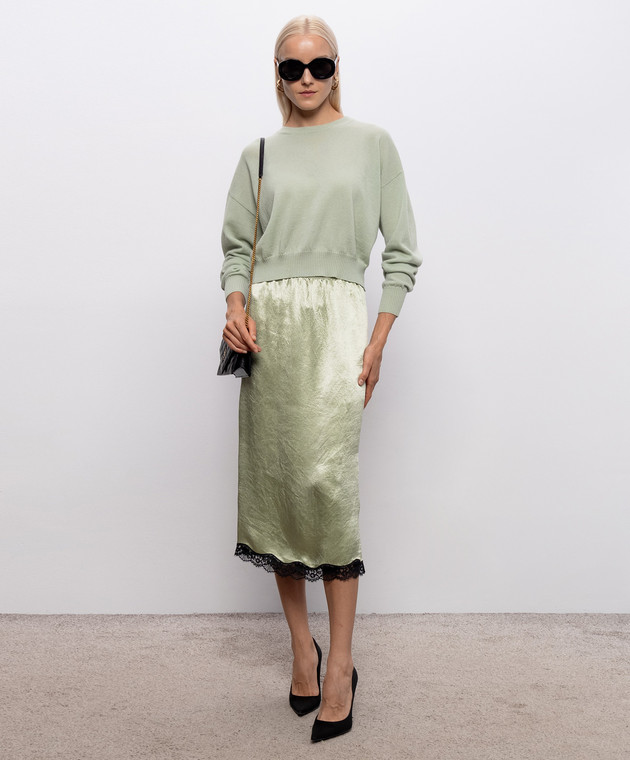Twinset Зелений джемпер з кашеміру та шовку 262TP3294 зображення 2
