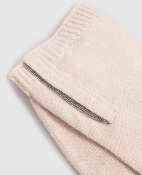 Brunello Cucinelli Рукавички бежевого кольору з кашеміру M12147189