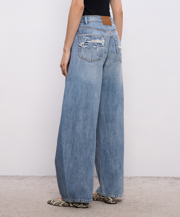 Alexander Wang Синие джинсы-бананы с прорехами 4DC2264993 изображение 4