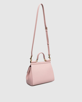 Dolce&Gabbana Рожева шкіряна сумка Sicily з логотипом BB6002B1001