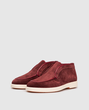 Santoni Бордові замшеві дезерти WUYA71789TISNORB