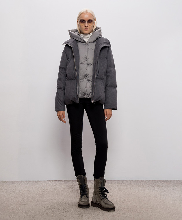 Be Florence Серая пуховая куртка EM2656B изображение 2