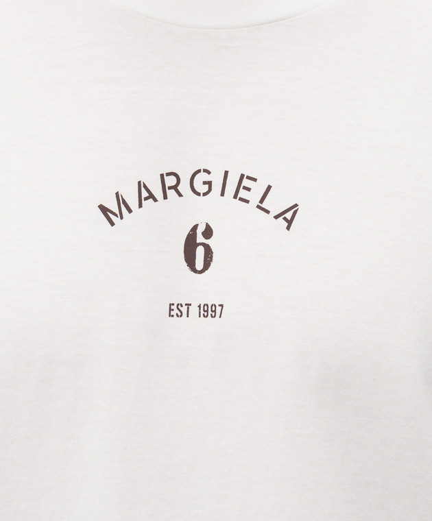 Maison Margiela MM6 Біла футболка з принтом логотипа SH2GC0038M20048 зображення 5