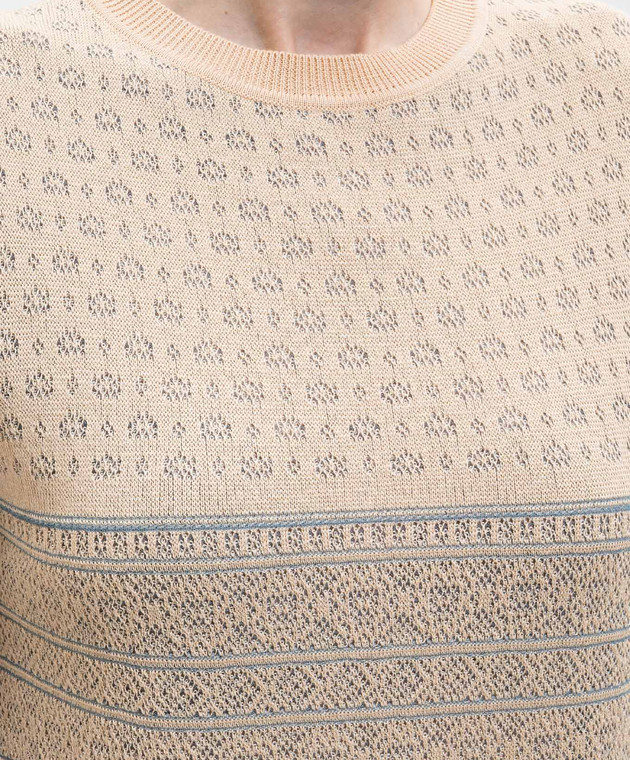 Ermanno Scervino Бежевый топ с шелком в узоре D485L754LWK изображение 5