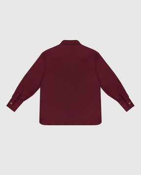Balmain Детская бордовая рубашка с шерстью BZ5H10I033910