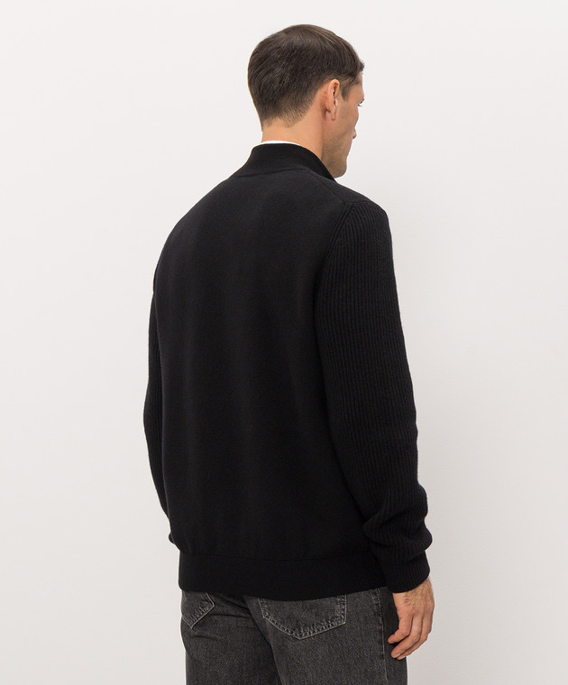 Cashmere&Whiskey Черный кардиган с шерстью и кашемиром MU10841312543R изображение 4